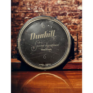 Dunhill Candies New York Large Candy Antique RARE Antique Advertising Tin Decor